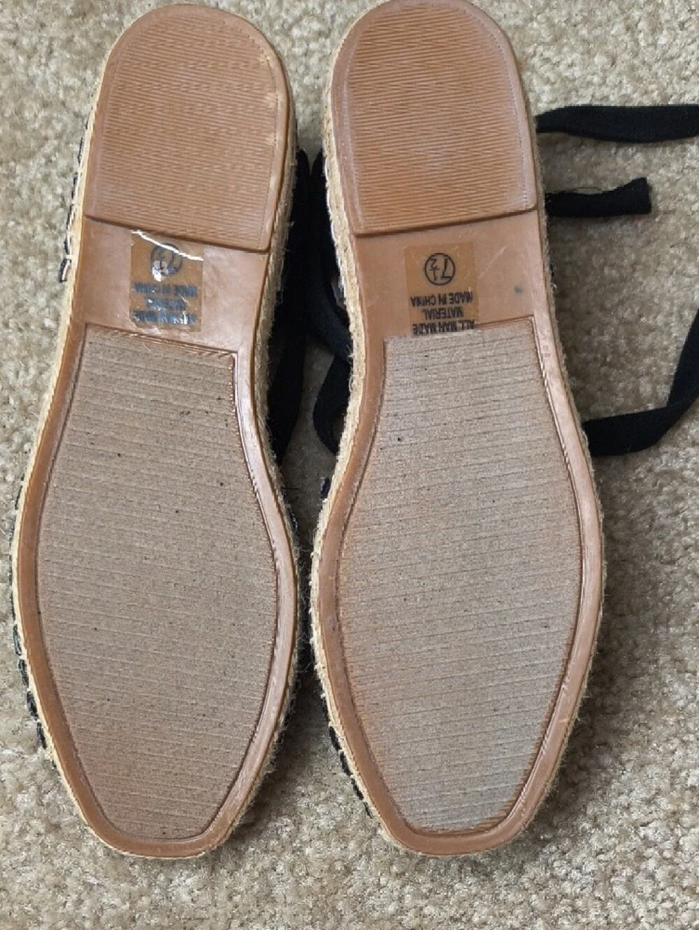 Soda Black Espadrille Tie-Ankle Gladiator Flats Size 7.5 T12 - Picture 6 of 7